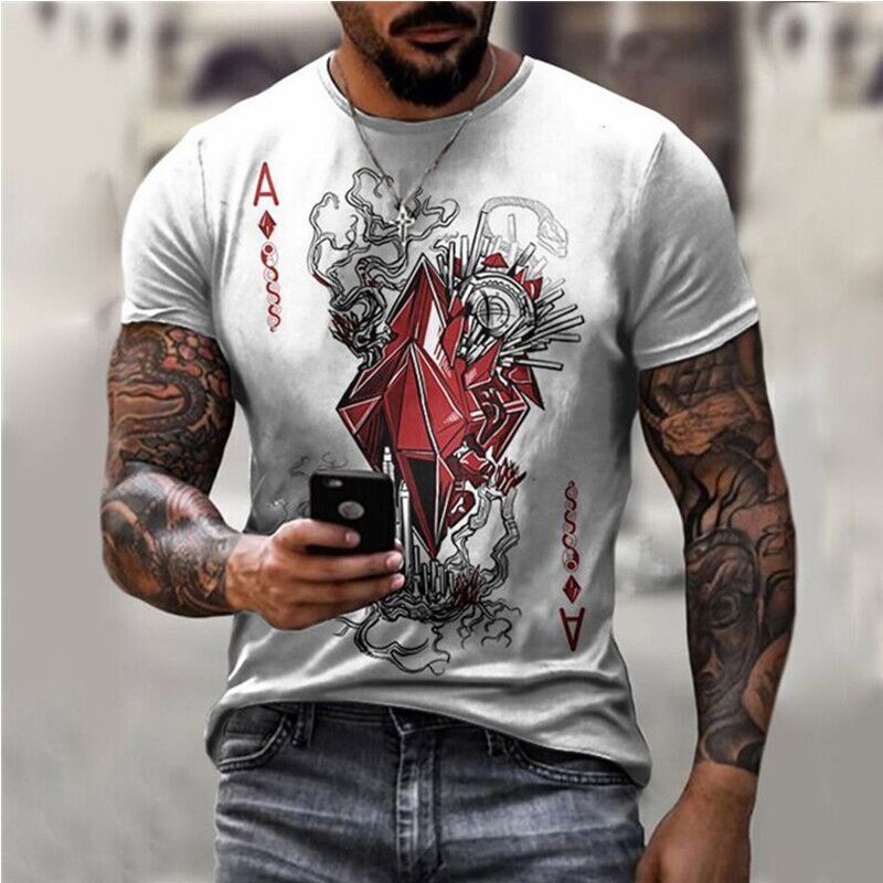 Men Casual Short Sleeve Round Neck Graphic Printed T-shirt