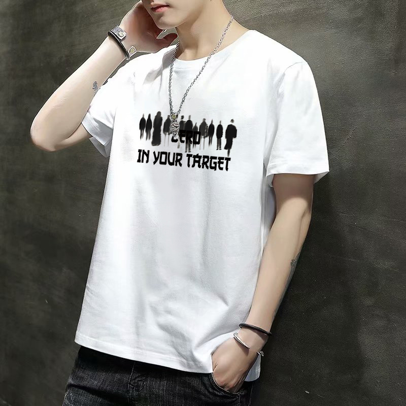 Men Fashion Letter Printed Short-Sleeved T-Shirt